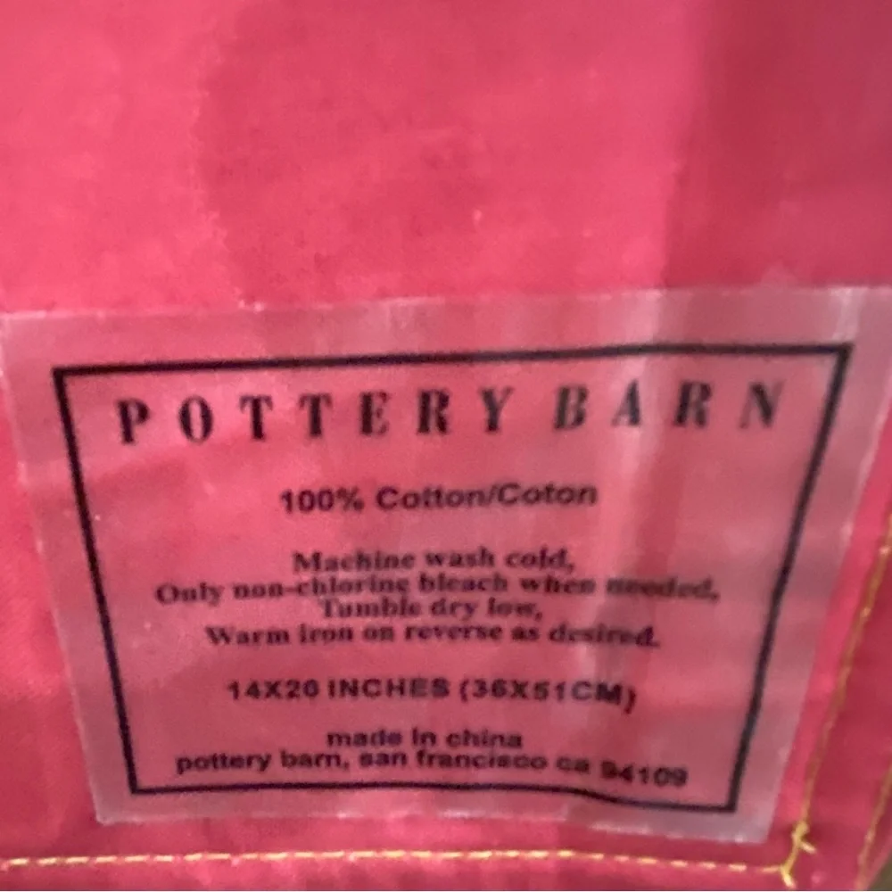 Pottery Barn Set of 4 Dark Red Corduroy Placemats w/ Pocket Cotton Cord 14X20